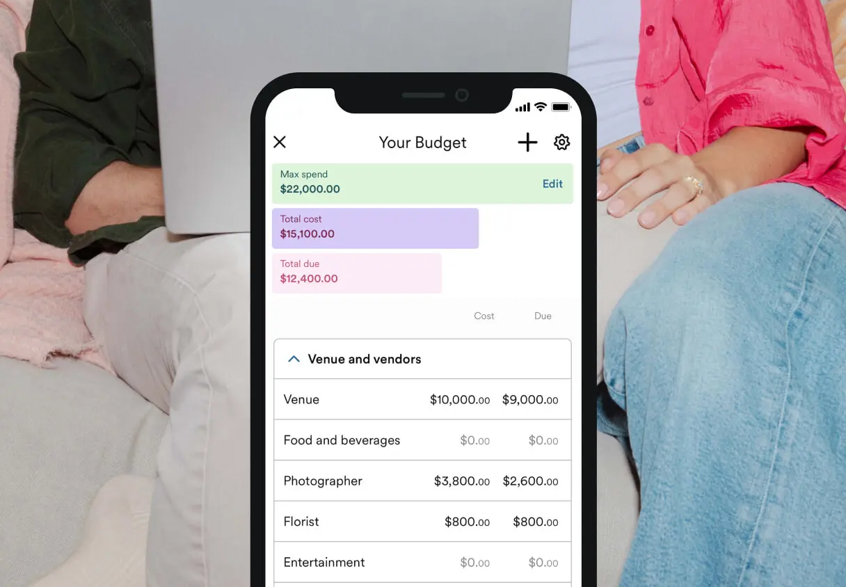 Budget feature on Zola iOS app