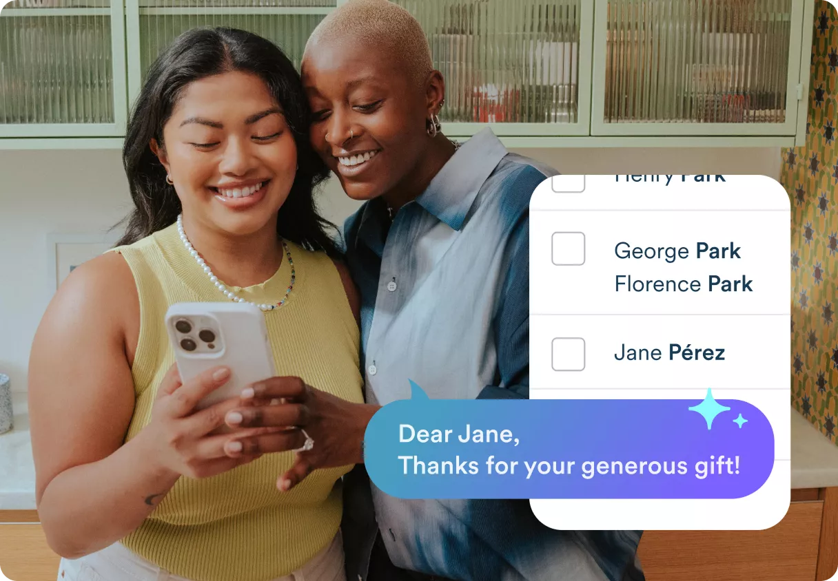 Guest list powered thank you cards