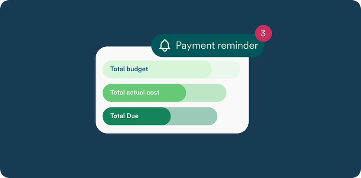 Zola budget tool showing payment reminders and spending overview