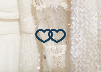 wedding dresses with zola logo in foreground