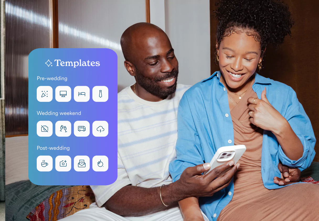 Zola iOS app with templates for messaging guests