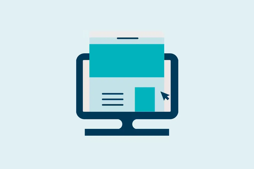 Illustration of a wedding website on a monitor