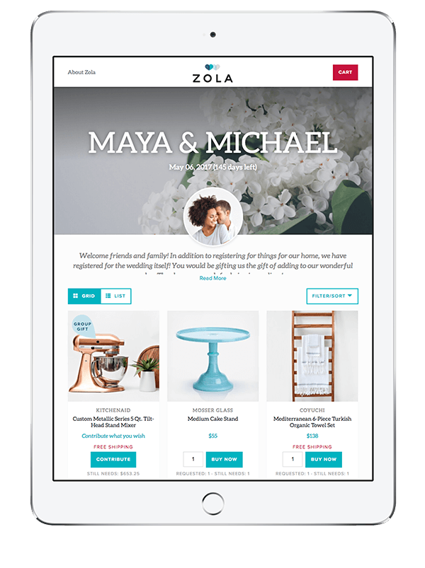 Zola Wedding Registry